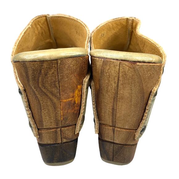 Bed Stu Women's Olea Olive Distressed Boho Wood Slip On Sandals Size US 7.5 - Picture 7 of 13